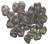 25 12mm Transparent Black Diamond Glass Heart Beads